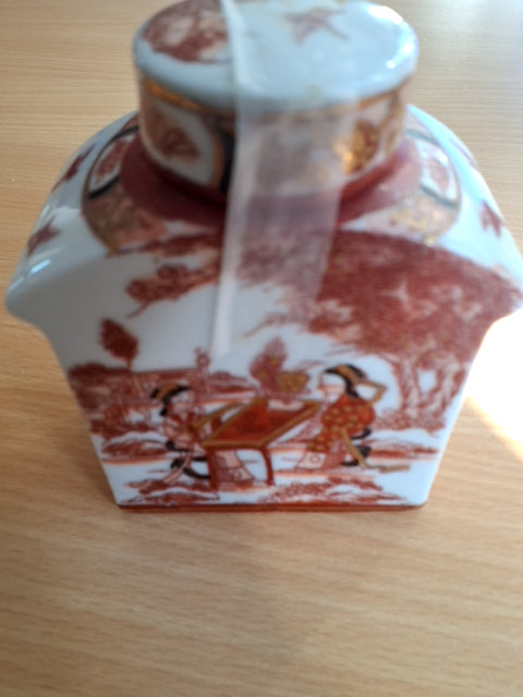 Håndmalet japansk tedåse fra 1890-1920